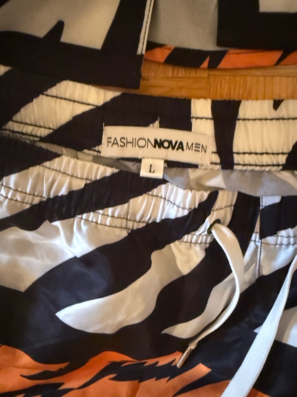 Fashion Nova Orange, Black & White Zebra-Tiger Print Set - Picture 3 of 3